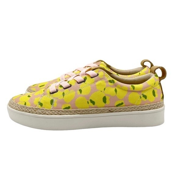 Spenco Malibu Lace Summer Platform Sneaker Bokeh Blush & Yellow Women’s Size 10 - Picture 4 of 16